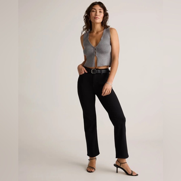 NWT Quince Black Bella Stretch Straight Jeans Size 29 - Picture 7 of 16